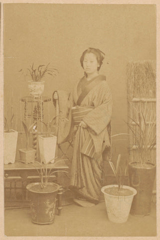 Portrait of an unknown Japanese woman, anonymous, 1885 Canvas Print