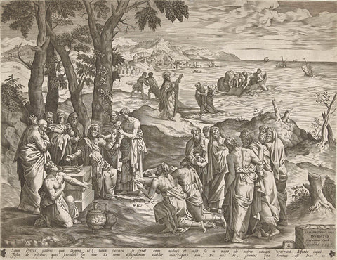 Wonderbare visvangst en wonderbare foodijziging, Pieter van der Heyden, 1556 Canvas Print