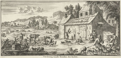 Shepherds requissed a tenth of their flock, Jan Luyken, 1683 Canvas Print