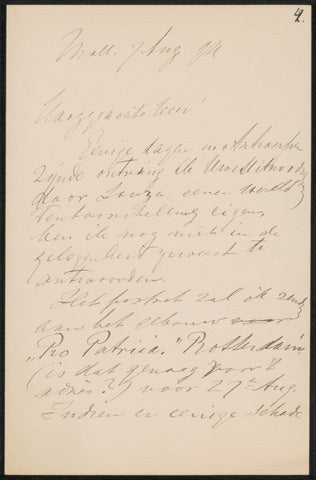 Letter to the anonymous, Albert Neuhuys (1844-1914), 1894 Canvas Print