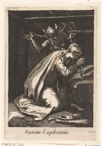 Saint Euphrasia of Constatinople as hermit, Boëtius Adamsz. Bolswert, 1590 - 1662 Canvas Print