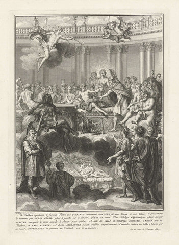 Feast of Romulus, Bernard Picart, 1727 Canvas Print