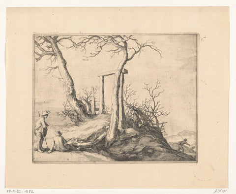 Hill with gate, Frederick Bloemaert, after 1635 Canvas Print