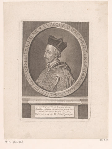 Portret van Cornelius Jansenius, Etienne Desrochers, 1700 Canvas Print