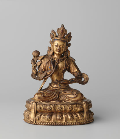 Image of a seated bodhisattva, anonymous, c. 1400 - c. 1500 Canvas Print