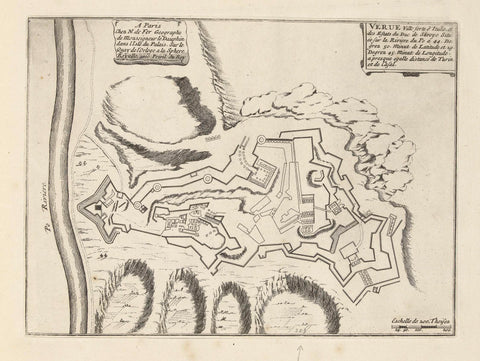 Map of Verua (Verue), 1693, Monogrammist JS (France), 1693 Canvas Print