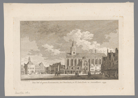 Cityscape in Amersfoort, with the Hof and Sint-Joriskerk, Paulus van Liender, 1760 Canvas Print