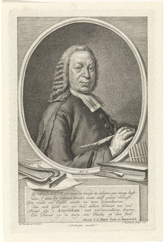 Portrait of Rutger Schutte, Jacob Houbraken, 1771 Canvas Print