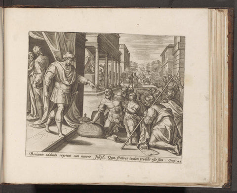 Jozefs broers met Benjamin voor Jozef, Hans Collaert (I) (attributed to), 1579 Canvas Print