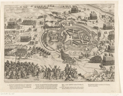 Siege and conquest of Lingen, 1597, Bartholomew Willemsz. Dolendo, 1610 Canvas Print