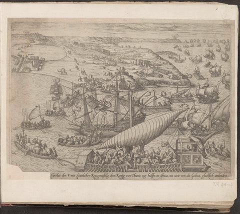 Arrival of the fleet at Goleta, Frans Hogenberg, 1574 - 1578 Canvas Print