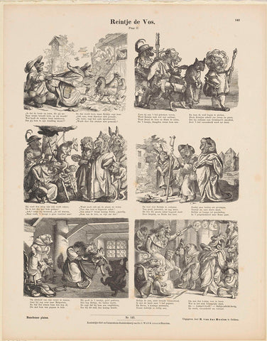 Reintje de Vos. / Plate II, E. Ille, 1843 - c. 1920 Canvas Print