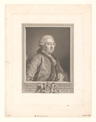 Portrait of Gerard Meerman, Jean Daullé, 1763 Canvas Print