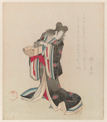 Courtesan als Kanzan, Shigenobu (I) , Yanagawa, 1820-1825 Canvas Print