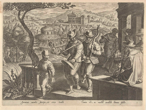 Hunt for blackbirds, Philips Galle, 1578 Canvas Print