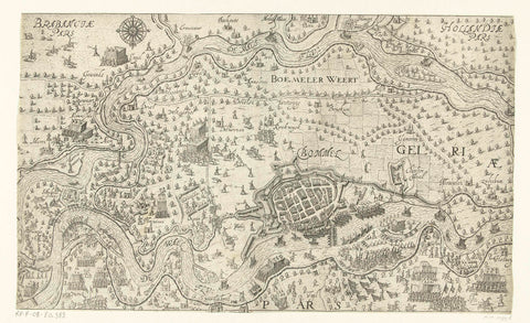 Siege of Zaltbommel and other strongholds in the Bommelerwaard and the construction of Sint-Andries, 1599, Bartholomeus Willemsz. Dolendo (attributed to), 1610 Canvas Print