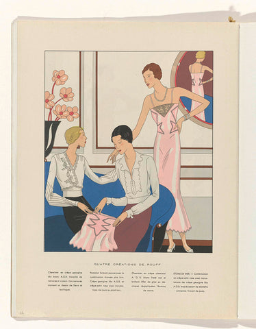 Art - Goût - Beauté, Feuillets de l' élégance féminine, Juin 1932, No. 142, 12e Année, p. 24, H. Rouit, 1932 Canvas Print