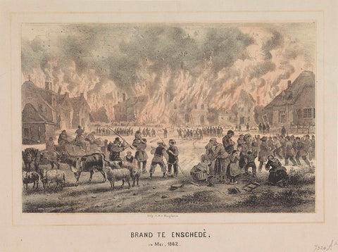 Brand te Enschedé, 7 May 1862, anonymous, 1862 Canvas Print