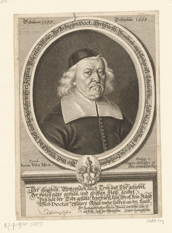 Portret van Johann Valentin Maier, Jakob von Sandrart, 1668 Canvas Print