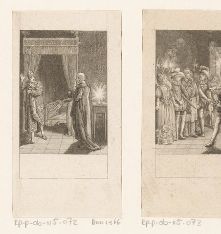 Michel l'Hopital tells Henry of Navarre about the murder of Coligny, Daniel Nikolaus Chodowiecki, 1790 Canvas Print