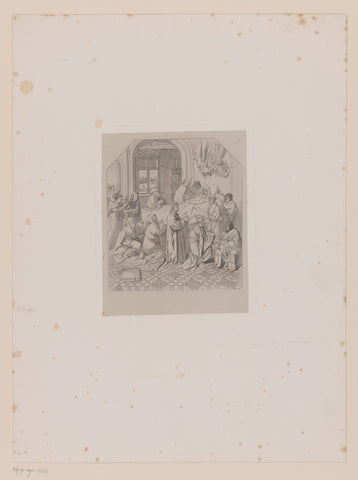 Mary on her deathbed surrounded by the apostles, Léopold Flameng, 1859 Canvas Print