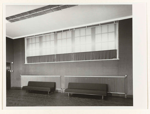 Room 226 seen to the west with under the window two modern benches for heating, 1983 Canvas Print