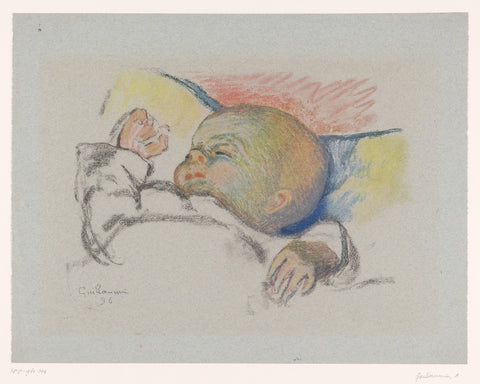 Sleeping baby, Armand Guillaumin, 1896 Canvas Print