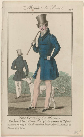 Petit Courrier des Dames, 1827, No. 494 : Redingote en sting (...), anonymous, 1827 Canvas Print