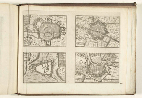 Maps of Tournai, Damme, Oudenaarde and Nieuwpoort, 1726, anonymous, 1726 Canvas Print