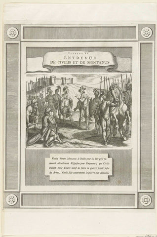 Civilis negotiates with a Roman commander, 69-70, anonymous, 1768 - 1770 Canvas Print