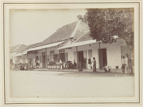 Buildings on a street, Kassian Céphas, 1886 Canvas Print