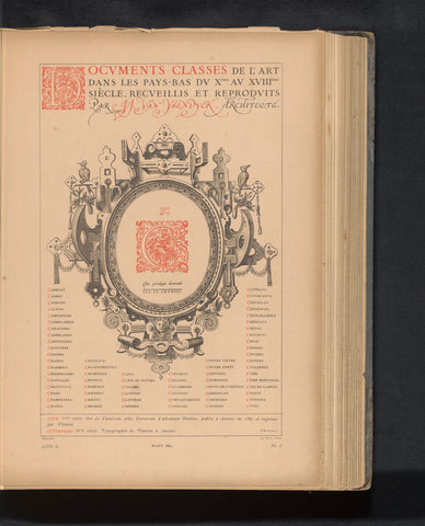 Reproduction of a title page from the atlas of Abraham Ortelius, anonymous, c. 1875 - in or before 1880 Canvas Print