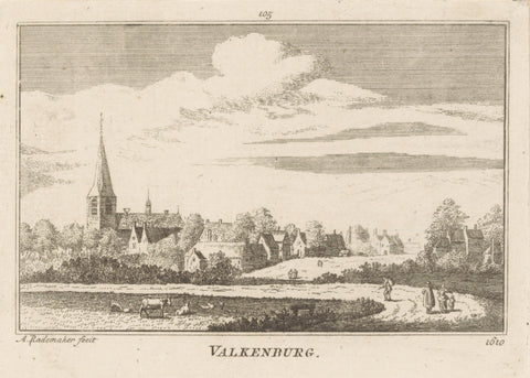 View of Valkenburg, 1610, Abraham Rademaker, 1725 - 1803 Canvas Print