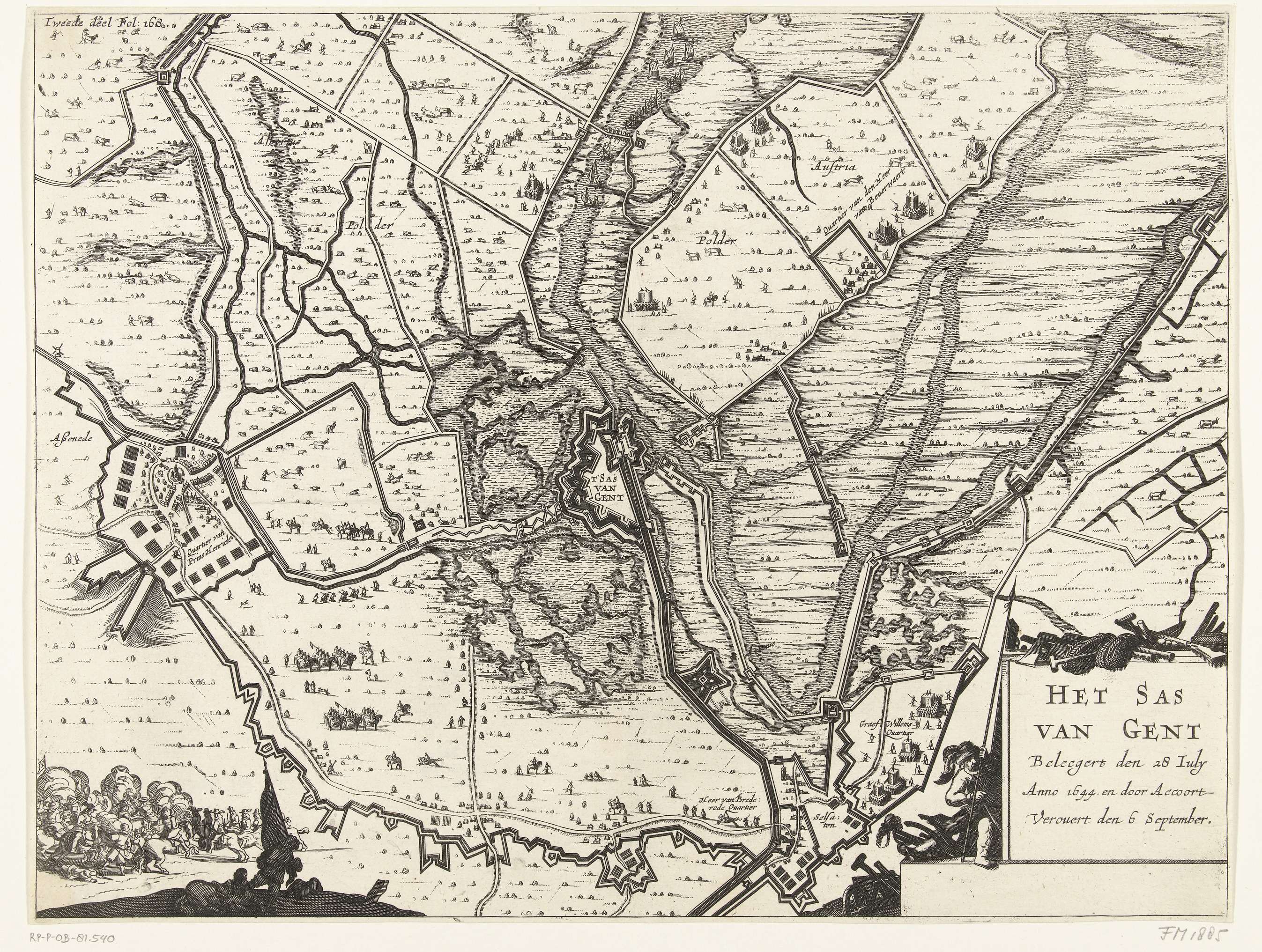 Map of siege and conquest of Sas-van-Gent, 164 | CanvasPrints.com