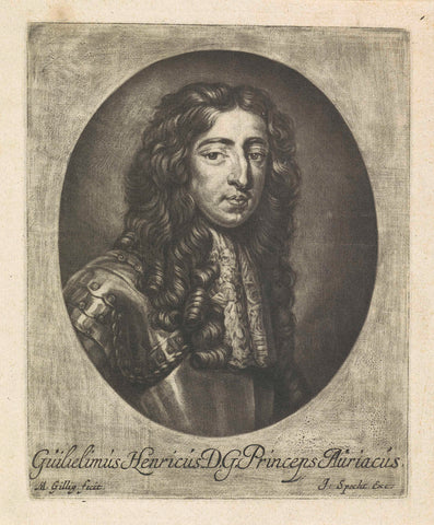 Portrait of William III, Prince of Orange, Michiel Gillig, 1670 - c. 1708 Canvas Print