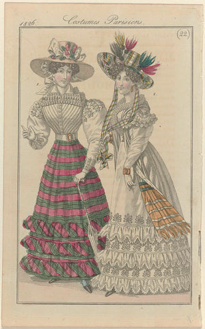 Journal des Dames et des Modes, editie Frankfurt 1826, Costumes Parisiens, (22), anonymous, 1826 Canvas Print