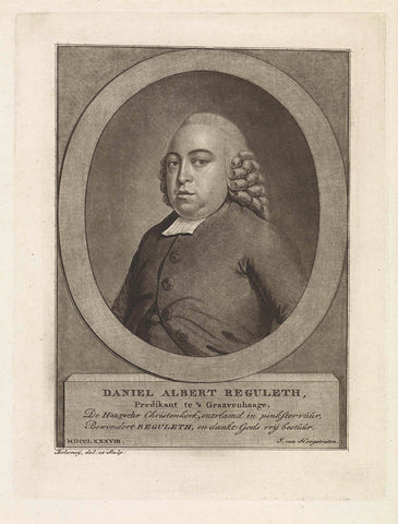 Portrait of Daniel Albert Reguleth, Benjamin Samuel Bolomey, 1788 Canvas Print