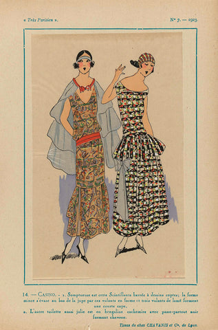 Très Parisien, 1923, No 7: 14.- CASINO. / 1. Sumptuous is this Scintillante..., anonymous, 1923 Canvas Print