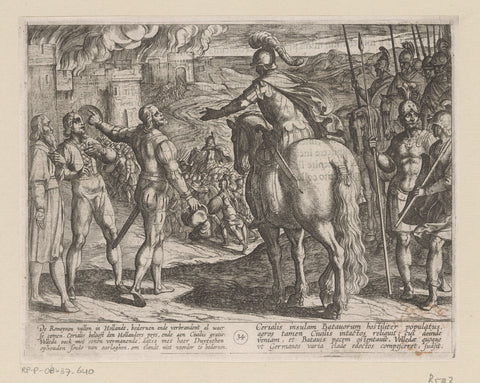 The Romans burn the Dutch countryside, Antonio Tempesta, 1611 - 1612 Canvas Print