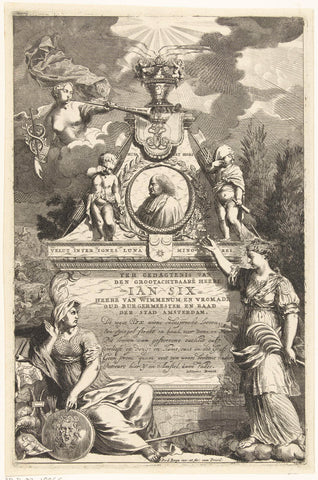 Funerary monument for Jan Six, Pieter van den Berge, 1700 - 1702 Canvas Print