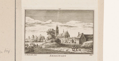 View of Amerongen, 1620, Abraham Rademaker, 1725 - 1803 Canvas Print