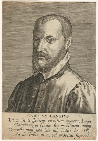 Portrait of Charles de Langhe, Philips Galle, 1587- 1608 Canvas Print