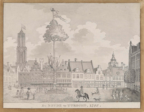 Vrijheidsboom op de Neude te Utrecht, 1795, anonymous, 1795 Canvas Print