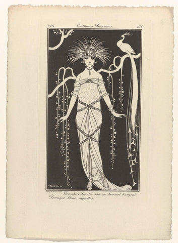 Journal des Dames et des Modes, Costumes Parisiens, 1914, No. 168 : Grande robe du soir (...), George Barbier, 1914 Canvas Print