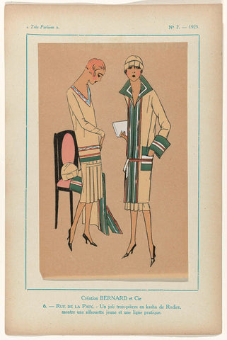 Très Parisien, 1925,  No. 7, Pl. 6: Création BERNARD et Cie  - RUE DE LA PAIX, G-P. Joumard, 1925 Canvas Print