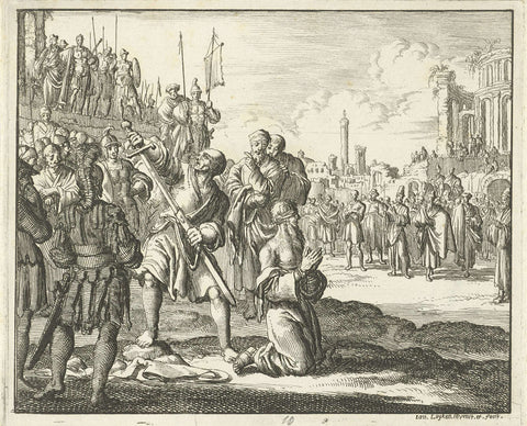 Beheading of Paulus, Jan Luyken, 1685 Canvas Print