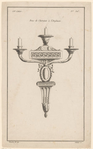 Candlestick with medallion, Jean Pelletier, 1772 - 1779 Canvas Print