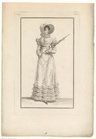 Journal des Dames et des Modes, Costume Parisien, 5 juin 1819 (1820), anonymous, 1819 Canvas Print