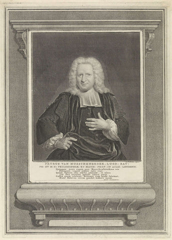 Portrait of Petrus van Musschenbroek, Jacob Houbraken Canvas Print