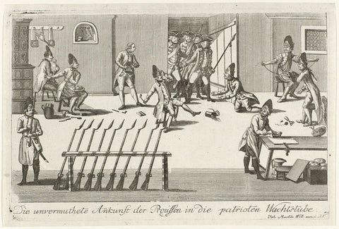 Patriots driven out of their waiting room, 1787, anonymous, 1787 Canvas Print